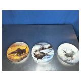 3 Les Kouba Collector Plates Royal AnnFine China