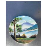 2 Hand Painted Plate and Wall Hanging Collectable Decor