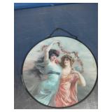 2 Hand Painted Plate and Wall Hanging Collectable Decor