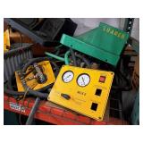 Lot of (Shelf Contents) Tanks, Casters for Various Fluid Exchange Machines