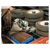 Lot of (Shelf Contents) Tanks, Casters for Various Fluid Exchange Machines