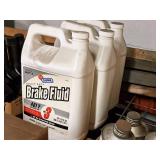 Lot of (3) Gunk® Heavy Duty Brake Fluid 1-Gallon Plastic Jugs