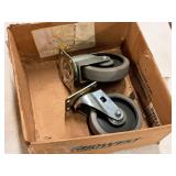 Lot of (2) 5" Swivel Caster Wheels with Locking Top Plate