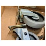 Lot of (2) 5" Swivel Caster Wheels with Locking Top Plate