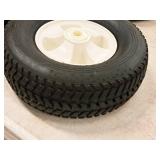 Lot of (2) Marathon 10" Hand Truck Replacement Tire/White Plastic Rim