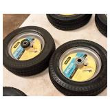 Lot of (2) 10" Hand Truck Flat Free Replacement Tire/Grey Metal Rim
