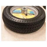 Lot of (2) 10" Hand Truck Flat Free Replacement Tire/Grey Metal Rim