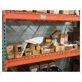 Lot of (Shelf Contents) Assorted Replacement Parts, Shut-Off Valves, Mount Brackets, Hose (in original packaging)