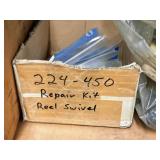 Lot of (Shelf Contents) Assorted Replacement Parts, EMG Display Guard, Repair Kit Reel Swivel, In-Line Meter, Hose Stop, Thermal Relief Kit, Bunge Adapter, Grease Reel Swivel Seal Kit (in original pac