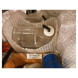 Lot of (Shelf Contents) Assorted Replacement Parts, ATX Flush Canister, PSX II Switch, Fuse 15A, Clamps, Valve Forks, Seals (in original packaging)