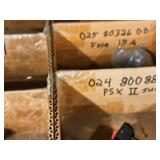 Lot of (Shelf Contents) Assorted Replacement Parts, ATX Flush Canister, PSX II Switch, Fuse 15A, Clamps, Valve Forks, Seals (in original packaging)