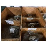 Lot of (Shelf Contents) Assorted Replacement Parts, ATX Flush Canister, PSX II Switch, Fuse 15A, Clamps, Valve Forks, Seals (in original packaging)