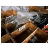 Lot of (Shelf Contents) Assorted Replacement Parts, ATX Flush Canister, PSX II Switch, Fuse 15A, Clamps, Valve Forks, Seals (in original packaging)