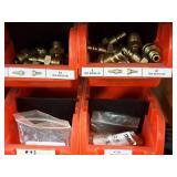 Lot of (Shelf Contents) Parts Organizer 30-bin with Contents - Hardware, Adapters (in original packaging)