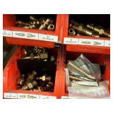Lot of (Shelf Contents) Parts Organizer 30-bin with Contents - Hardware, Adapters (in original packaging)