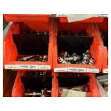 Lot of (Shelf Contents) Parts Organizer 30-bin with Contents - Hardware, Adapters (in original packaging)