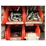 Lot of (Shelf Contents) Parts Organizer 30-bin with Contents - Hardware, Adapters (in original packaging)
