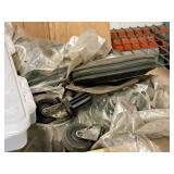 Lot of (Shelf Contents) Misc. Replacement Parts, Casters, Oil Drains. Parts Organizer Cases,  Hoses (in original packaging)