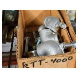 Lot of (Shelf Contents) Misc. Replacement Parts, Elbows, Gravity Valves, Trays (in original packaging)