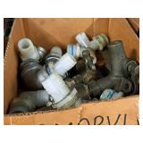 Lot of (Shelf Contents) Misc. Replacement Parts, Elbows, Gravity Valves, Trays (in original packaging)