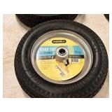 Lot of (2) 10" Hand Truck Flat Free Replacement Tire/Grey Metal Rim