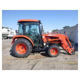 Kioti KL6010 Tractor with Box  Blade, Rotary Mower, Forks and Loader Bucket