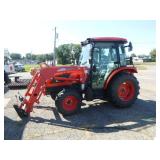 Kioti KL6010 Tractor with Box  Blade, Rotary Mower, Forks and Loader Bucket