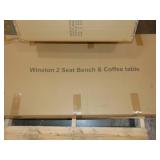 Winston 5pc Outdoor Dining Set - White/Gray Aluminum frame, with Polywood top