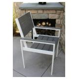 Winston  4pc Outdoor Set  Composite Polywood All Weather Wood White/Gray BENCH SIZE: 42" L X 23.5" D X 36" H COFFEE TABLE SIZE : 36" L x 20" D  x 16" H