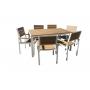 Winston 7pc Outdoor Dining Set Composite Polywood All Weather Wood White/Brown Rectangular Table - 62" x 34.5" x 28"