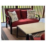 P - Patio Seating Set with Metal Frame and Coffee Table