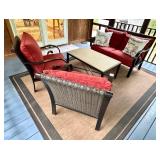 P - Patio Seating Set with Metal Frame and Coffee Table