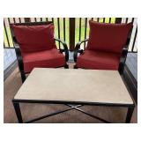 P - Patio Seating Set with Metal Frame and Coffee Table