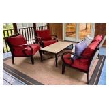 P - Patio Seating Set with Metal Frame and Coffee Table