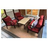 P - Patio Seating Set with Metal Frame and Coffee Table