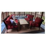 P - Patio Seating Set with Metal Frame and Coffee Table