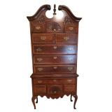 MLBR - Stonleigh 2 Piece Highboy Chest with Carved Details and Brass Hardware