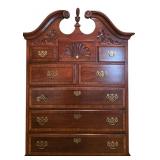 MLBR - Stonleigh 2 Piece Highboy Chest with Carved Details and Brass Hardware