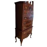 MLBR - Stonleigh 2 Piece Highboy Chest with Carved Details and Brass Hardware