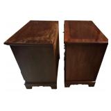 MLBR - Pair of Stoneleigh Mahogany Bedside Tables with Brass Hardware