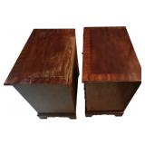 MLBR - Pair of Stoneleigh Mahogany Bedside Tables with Brass Hardware