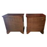 MLBR - Pair of Stoneleigh Mahogany Bedside Tables with Brass Hardware