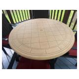 P - Patio Table with 4 Chairs and Red Cushions