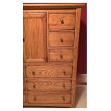 LLBR3 - Large Stanley Solid Oak Dresser with Multiple Drawers and Central Cabinet