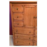 LLBR3 - Large Stanley Solid Oak Dresser with Multiple Drawers and Central Cabinet