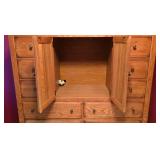LLBR3 - Large Stanley Solid Oak Dresser with Multiple Drawers and Central Cabinet