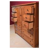LLBR3 - Large Stanley Solid Oak Dresser with Multiple Drawers and Central Cabinet