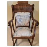 LLBR2 - Antique Oak Rocking Chair with Floral Upholstery