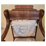 LLBR2 - Antique Oak Rocking Chair with Floral Upholstery