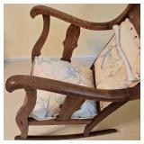 LLBR2 - Antique Oak Rocking Chair with Floral Upholstery